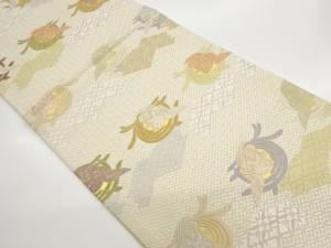 唐織尾長鳥花菱文織出し袋帯
